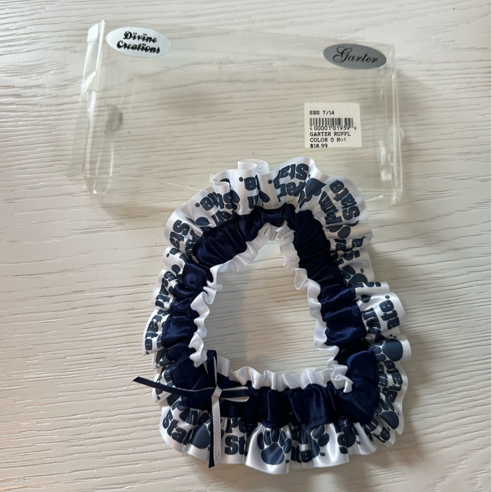 NWT Divine Creations Penn State Nittany Lions Bridal Wedding Garter Set